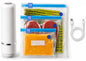 Compact Handheld Vacuum Sealer for Food with 30 Reusable Bags Lightweight 7oz, 6.2in portable size, 45 min runtime, Works with vacuum bags containers and jars, for leftovers produce meat