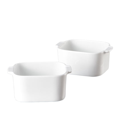 6'' x 5'' Small Baking Dishes, Set of 4 Mini Ceramic Baking Pans | Fits JoDeVi & most 2-cup freezer tray portions, Lead-free ceramic, Meal prep friendly, Oven microwave air fryer safe