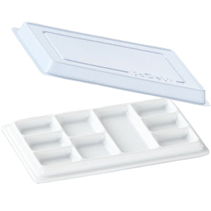 Ceramic Watercolor Palette with Lid, 9-Well Rectangular Paint Mixing Tray for Watercolor, Gouache, Acrylic & Oil Painting, White