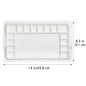 JODEVI Rectangular Ceramic Paint Palette with Lid, 14-Well PorcelainWatercolor Mixing Tray for Acrylic, Oil & Gouache, Large Artist WatercolorPalette with Plastic Cover